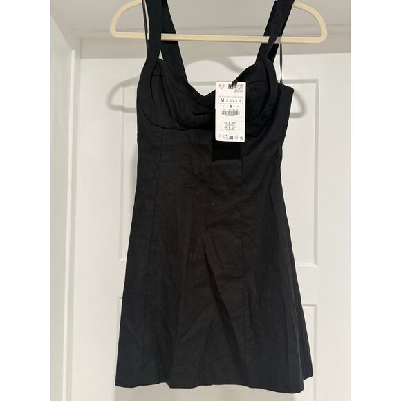 Zara Dresses & Skirts - Zara black linen dress size M